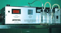 Electronic aspiration pump (Labotect type) used for egg collection. The sub-pressure level is selected and adjusted automatically in order to protect the oocytes (EUGONIA archive).